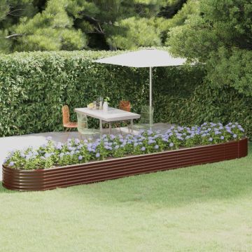 vidaXL Aukštas sodo lovelis, rudas, 507x100x36cm, cinkuotas plienas