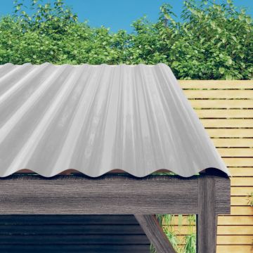 vidaXL Stogo plokštės, 12vnt., sidabrinės, 60x36cm, cinkuotas plienas
