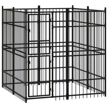vidaXL Lauko voljeras šunims, plienas, 3,69m²