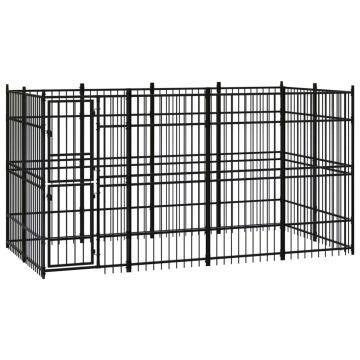 vidaXL Lauko voljeras šunims, plienas, 7,37m²