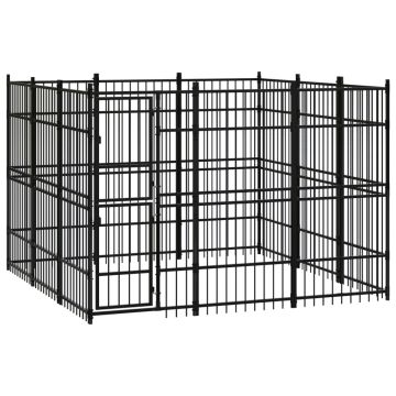 vidaXL Lauko voljeras šunims, plienas, 8,29m²