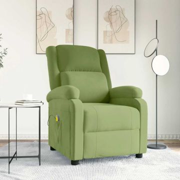 vidaXL Masažinis krėslas, šviesiai žalios spalvos, aksomas