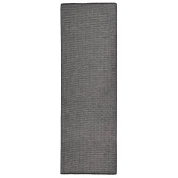 vidaXL Lauko kilimėlis, pilkos spalvos, 80x250cm, plokščio pynimo