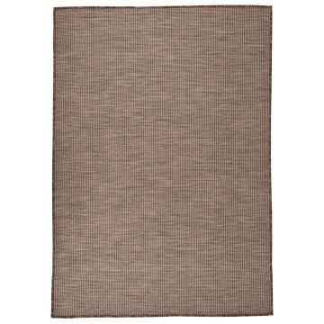vidaXL Lauko kilimėlis, rudos spalvos, 160x230cm, plokščio pynimo