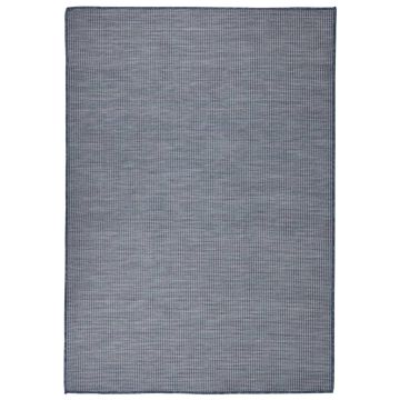 vidaXL Lauko kilimėlis, mėlynos spalvos, 160x230cm, plokščio pynimo