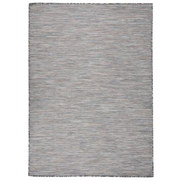 vidaXL Lauko kilimėlis, rudas ir mėlyna, 200x280cm, plokščio pynimo