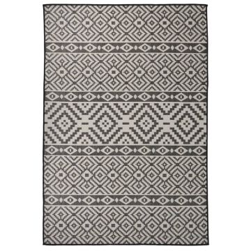 vidaXL Lauko kilimėlis, juodos spalvos, 160x230cm, plokščio pynimo