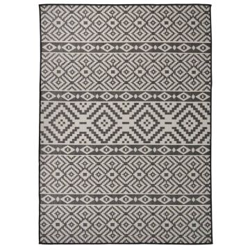 vidaXL Lauko kilimėlis, juodos spalvos, 200x280cm, plokščio pynimo