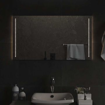 vidaXL Vonios kambario LED veidrodis, 90x50cm