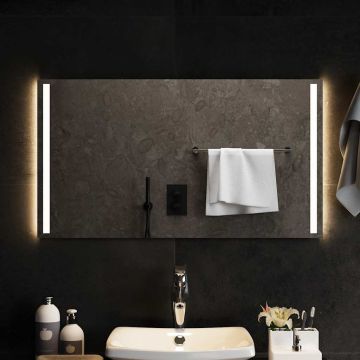 vidaXL Vonios kambario LED veidrodis, 90x50cm