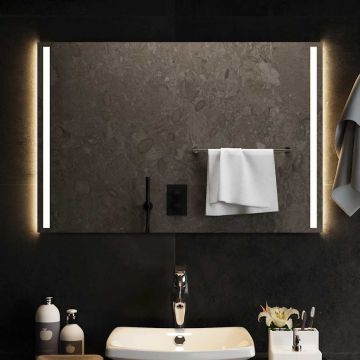 vidaXL Vonios kambario LED veidrodis, 90x60cm