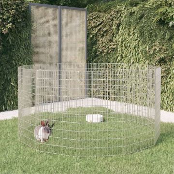 vidaXL Laisvai laikomų gyvūnų aptvaras, 12 dalių, 54x100 cm, cinkuota geležis