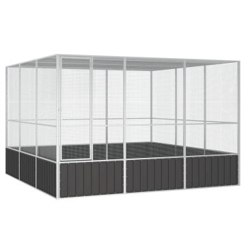 vidaXL Paukščių narvas, antracito, 302,5x324,5x211,5cm, plienas