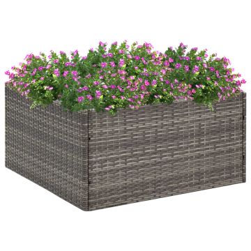 vidaXL Sodo lovelis, pilkos spalvos, 80x80x40cm, poliratanas
