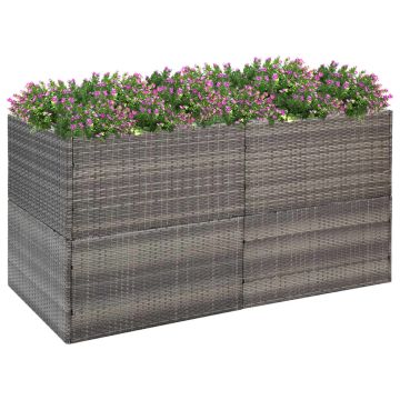 vidaXL Sodo lovelis, pilkos spalvos, 157x80x80cm, poliratanas