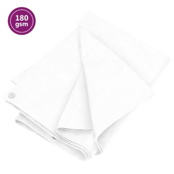 vidaXL Tentas, baltos spalvos, 6x6m, 180g/m², HDPE
