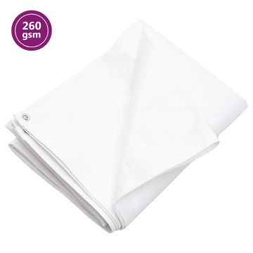 vidaXL Tentas, baltos spalvos, 6x6m, 260g/m², HDPE
