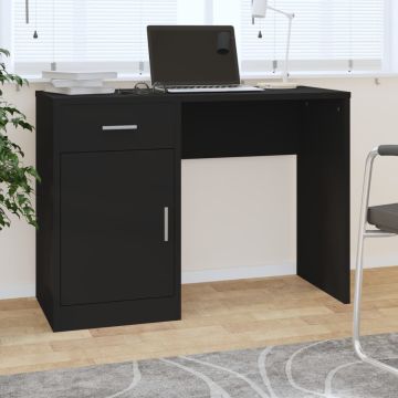 vidaXL Rašomasis stalas, juodas, 100x40x73cm, mediena
