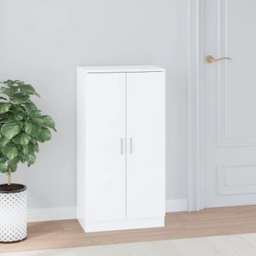 vidaXL Spintelė batams, balta, 55x35x108cm, apdirbta mediena, blizgi