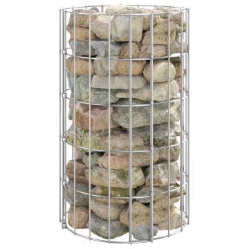 vidaXL Gabiono stulpas, 30x50cm, galvanizuotas plienas, apskritas