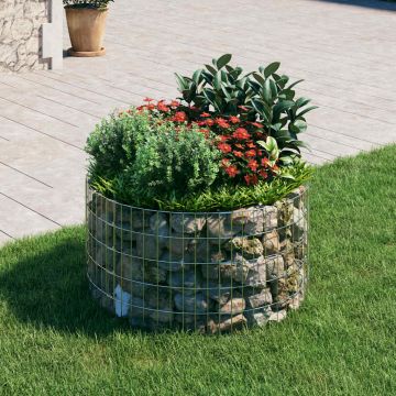 vidaXL Gabiono stulpas, 100x50cm, galvanizuotas plienas, apskritas