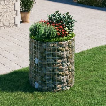 vidaXL Gabiono stulpas, 100x100cm, galvanizuotas plienas, apskritas
