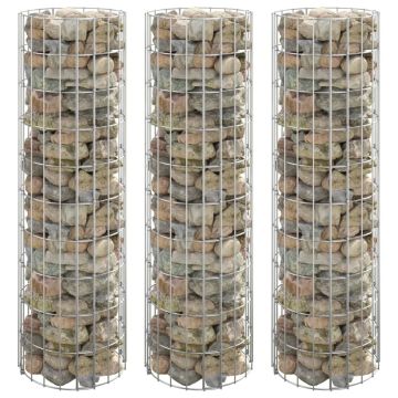 vidaXL Gabionų loveliai, 3vnt., 30x100cm, galvanizuotas plienas