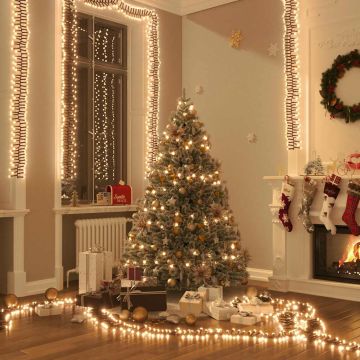 vidaXL LED lempučių girlianda, 7,4m, PVC, 400 šiltų baltų LED, tanki