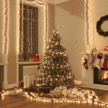 vidaXL LED lempučių girlianda, 11m, PVC, 1000 šiltų baltų LED, tanki