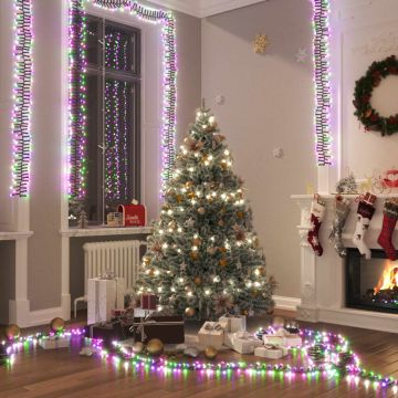 vidaXL LED lempučių girlianda, 11m, PVC, 1000 pastelinių LED, tanki