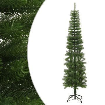 vidaXL Dirbtinė siaura Kalėdų eglutė su stovu, 240cm, PE