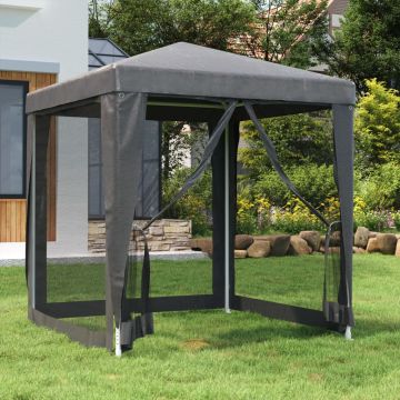vidaXL Proginė palapinė su 4 sienomis, antracito, 2x2m, HDPE