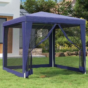 vidaXL Proginė palapinė su 4 sienomis, mėlyna, 2,5x2,5m, HDPE