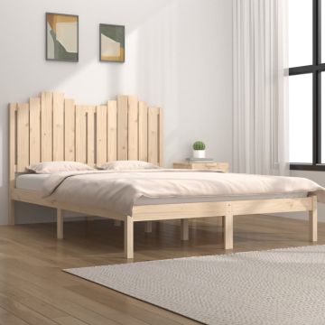vidaXL Lovos rėmas, 135x190cm, pušies medienos masyvas, dvivietis