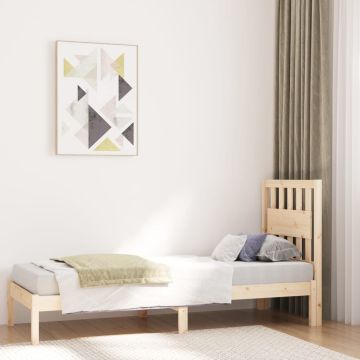 vidaXL Lovos rėmas, 75x190cm, pušies medienos masyvas, vienvietis
