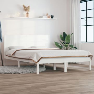 vidaXL Lovos rėmas be čiužinio, baltas, 140x200cm, pušies masyvas