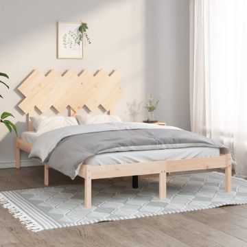 vidaXL Lovos rėmas, 135x190cm, medienos masyvas, dvivietis
