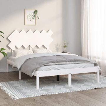 vidaXL Lovos rėmas, baltos spalvos, 120x200cm, medienos masyvas