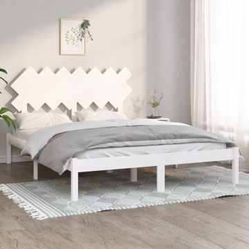 vidaXL Lovos rėmas, baltos spalvos, 140x200cm, medienos masyvas