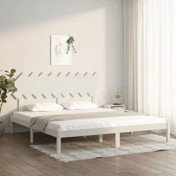 vidaXL Lovos rėmas, baltas, 180x200cm, medienos masyvas, itin didelis