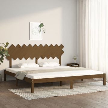 vidaXL Lovos rėmas, medaus rudos spalvos, 200x200cm, medienos masyvas