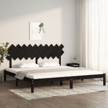 vidaXL Lovos rėmas, juodos spalvos, 200x200cm, medienos masyvas