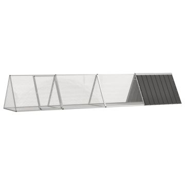 vidaXL Triušių narvas, antracito, 403,5x80,5x71cm, plienas