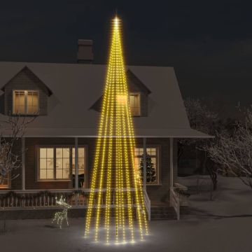 vidaXL Kalėdų eglutė ant vėliavos stiebo, 800cm, 1134 šiltos LED