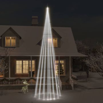 vidaXL Kalėdų eglutė ant vėliavos stiebo, 800cm, 1134 šaltos LED