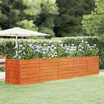 vidaXL Aukštas sodo lovelis, rūdžių, 400x80x77cm, Corten plienas