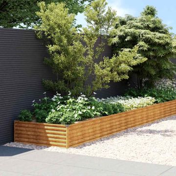 vidaXL Aukštas sodo lovelis, 1150x100x36cm, Corten plienas
