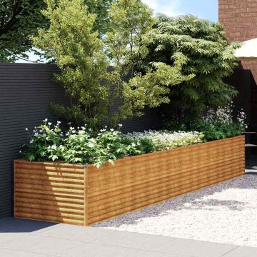vidaXL Aukštas sodo lovelis, 479x100x69cm, Corten plienas