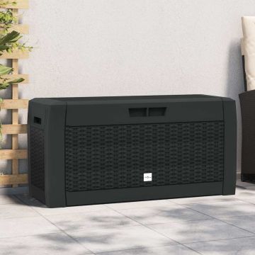 vidaXL Sodo daiktadėžė, antracito spalvos, 119x48x60cm, polipropilenas