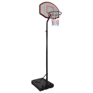 vidaXL Krepšinio stovas, juodos spalvos, 282–352cm, polietilenas